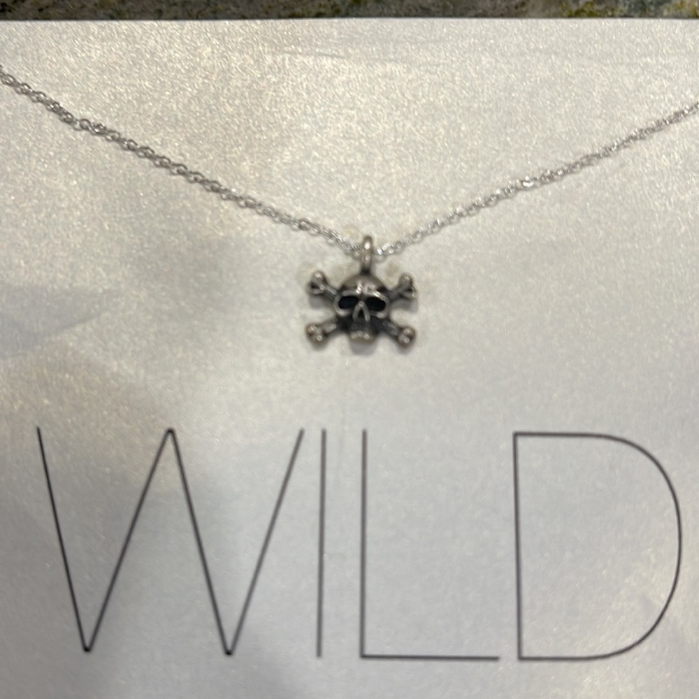Dogeared Sterling Skull Pendant Necklace New - Picture 2 of 2